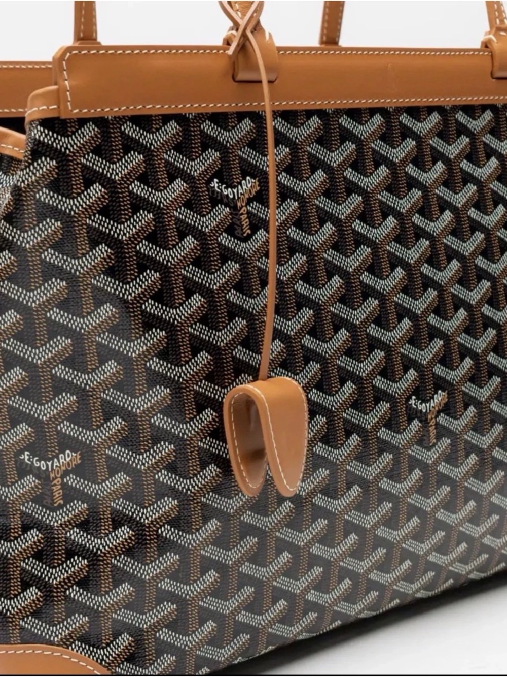 Goyard Black Chevron Printed Coated Canvas Bellechasse PM Tote Bag - Picture 3 of 13